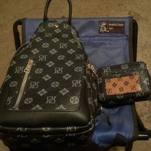 CharisMa satchel purse and wallet to match black and brown small